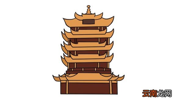 黄鹤楼的简笔画步骤黄鹤楼的简笔画教程