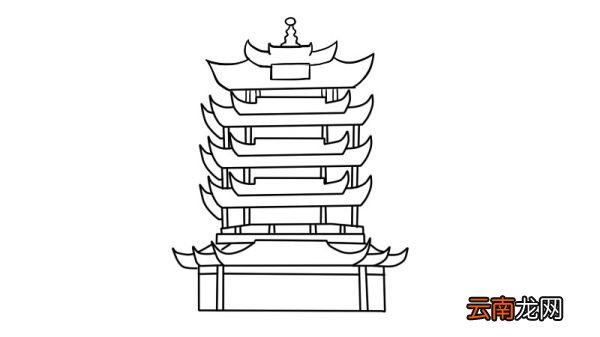黄鹤楼的简笔画步骤黄鹤楼的简笔画教程