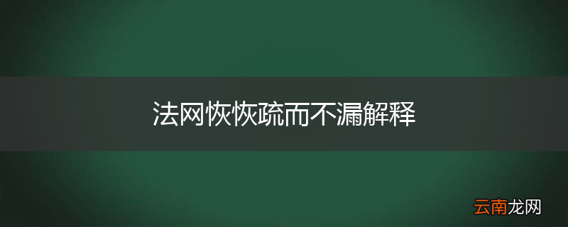 法网恢恢疏而不漏解释
