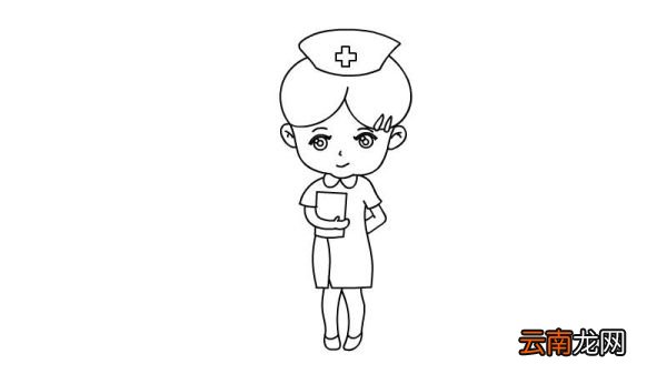 白衣天使漂亮护士简笔画画法 白衣天使漂亮护士简笔画