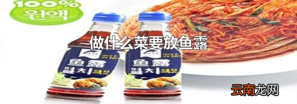 做什么菜要放鱼露