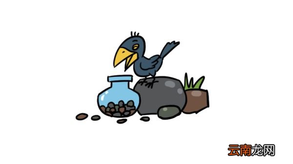 乌鸦喝水简笔画