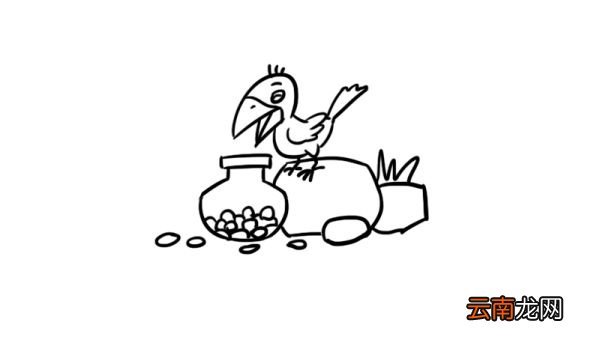乌鸦喝水简笔画