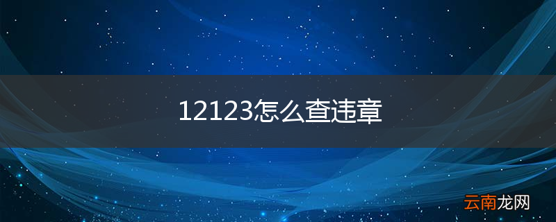 12123怎么查违章