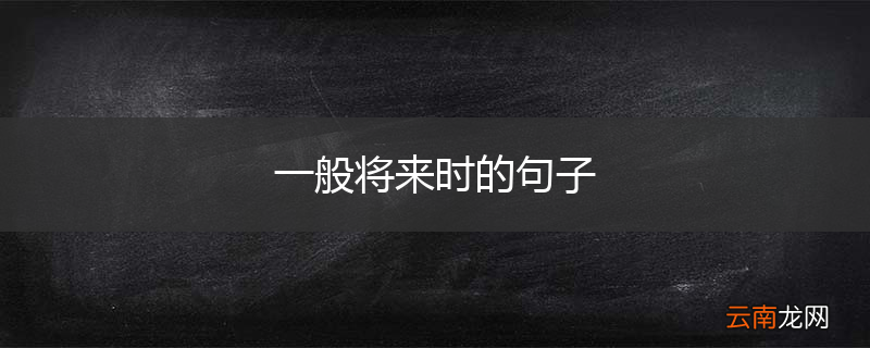 一般将来时的句子