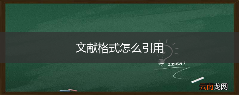 文献格式怎么引用