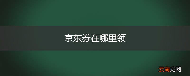 京东券在哪里领