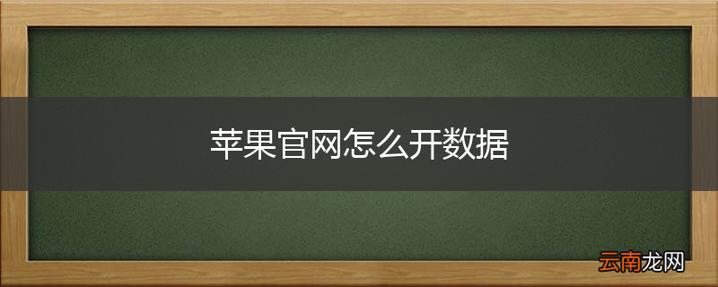 苹果官网怎么开数据