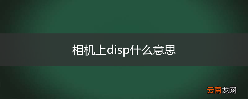 相机上disp什么意思