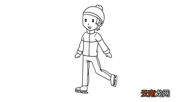 滑冰的小女孩简笔画