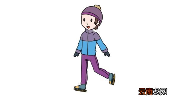滑冰的小女孩简笔画