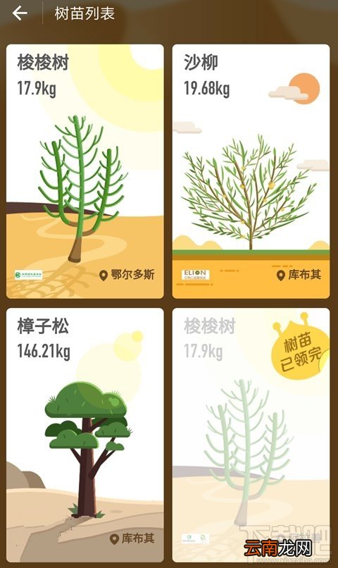 支付宝蚂蚁森林新增沙柳/樟子松需要多少能量？