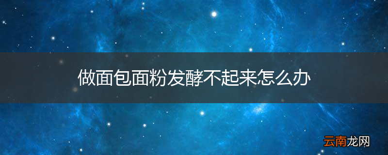 做面包面粉发酵不起来怎么办