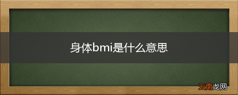 身体bmi是什么意思