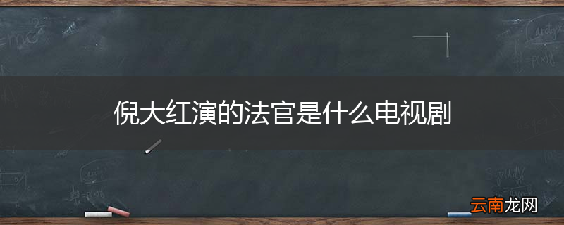 倪大红演的法官是什么电视剧