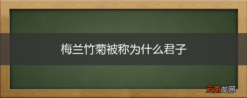 梅兰竹菊被称为什么君子
