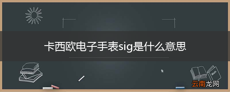 卡西欧电子手表sig是什么意思