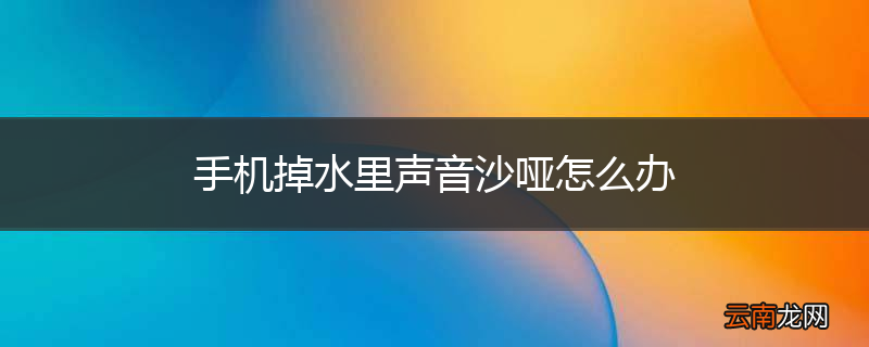 手机掉水里声音沙哑怎么办