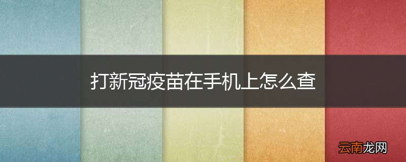 打新冠疫苗在手机上怎么查