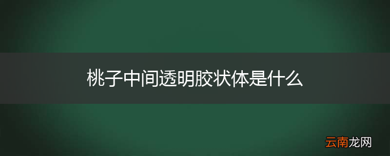 桃子中间透明胶状体是什么