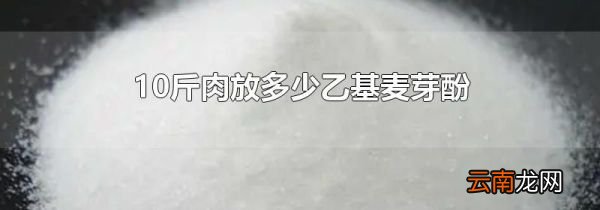 10斤肉放多少乙基麦芽酚