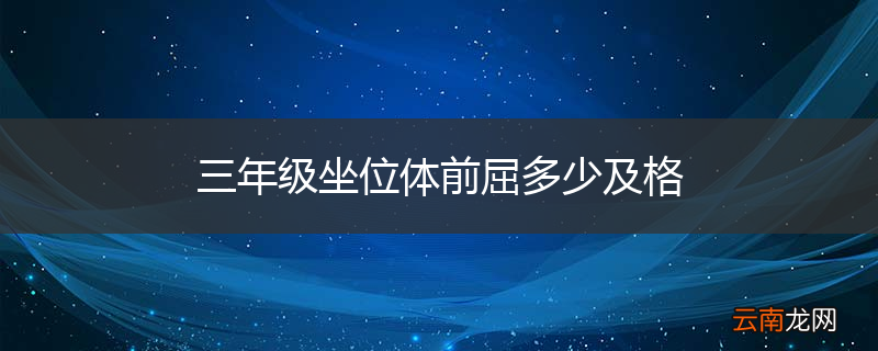 三年级坐位体前屈多少及格