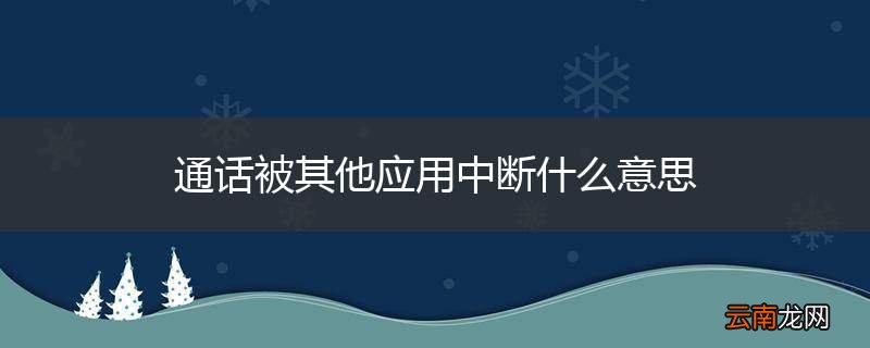 通话被其他应用中断什么意思