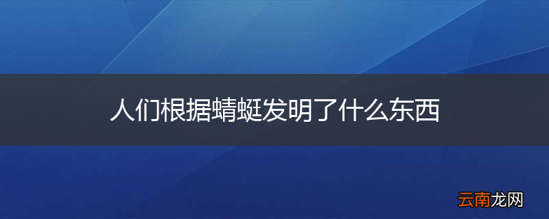 人们根据蜻蜓发明了什么东西