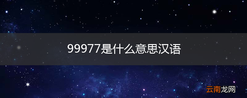 99977是什么意思汉语