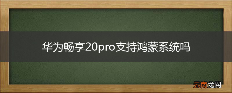 华为畅享20pro支持鸿蒙系统吗