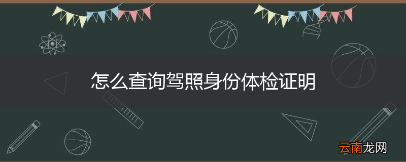怎么查询驾照身份体检证明