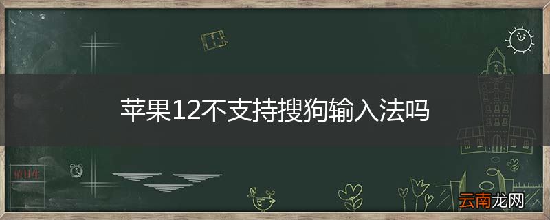 苹果12不支持搜狗输入法吗