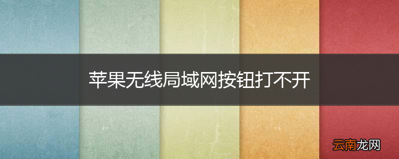 苹果无线局域网按钮打不开