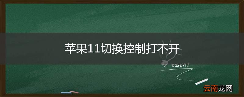 苹果11切换控制打不开