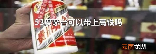 53度茅台可以带上高铁吗