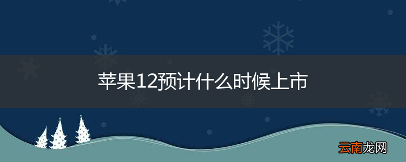 苹果12预计什么时候上市