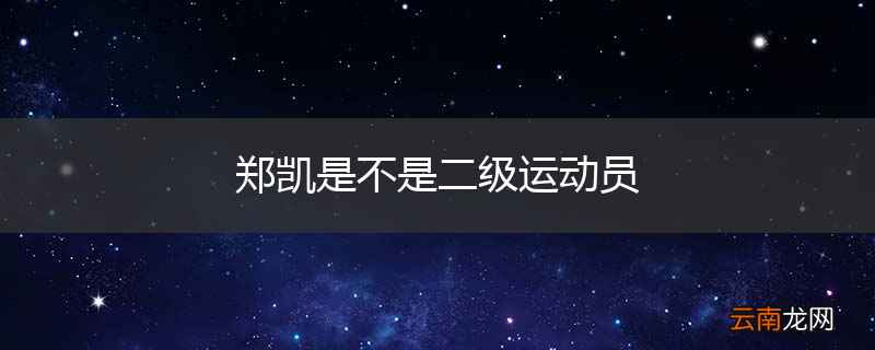 郑凯是不是二级运动员