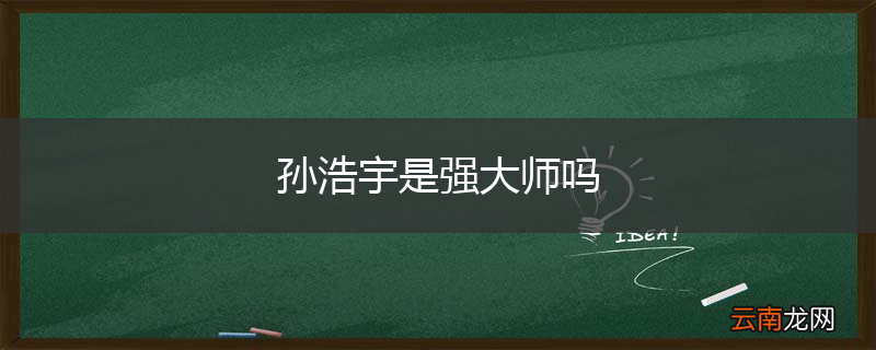 孙浩宇是强大师吗