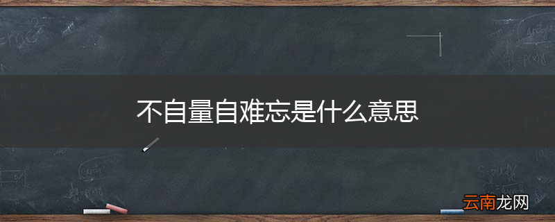 不自量自难忘是什么意思