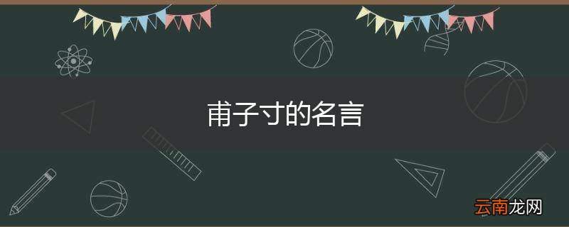 甫子寸的名言