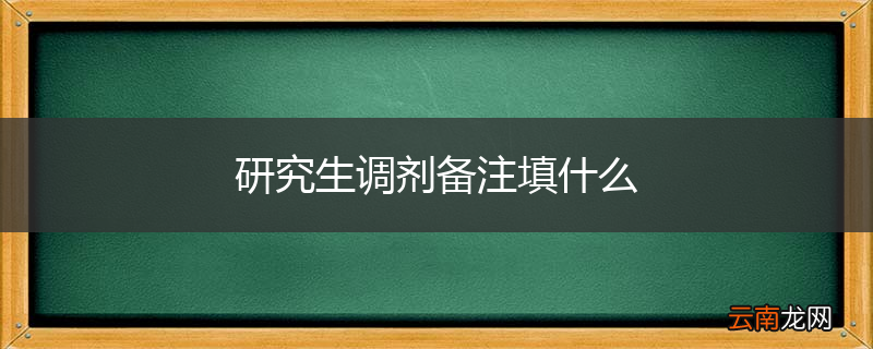 研究生调剂备注填什么