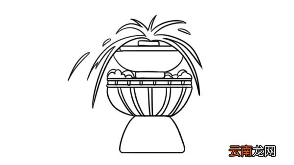 喷泉简笔画
