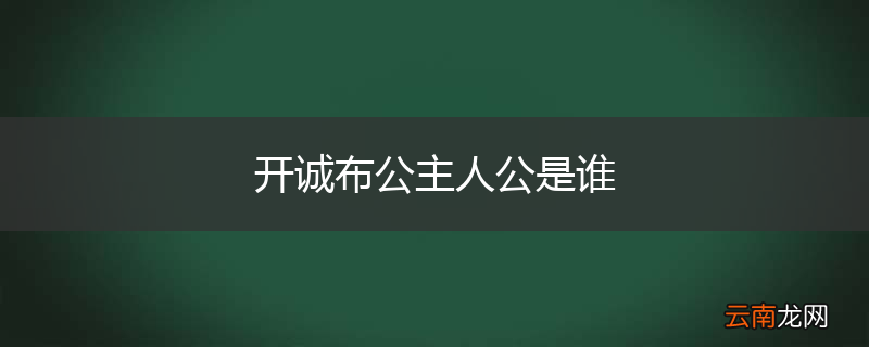 开诚布公主人公是谁