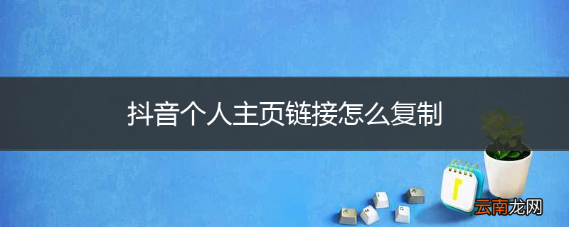抖音个人主页链接怎么复制