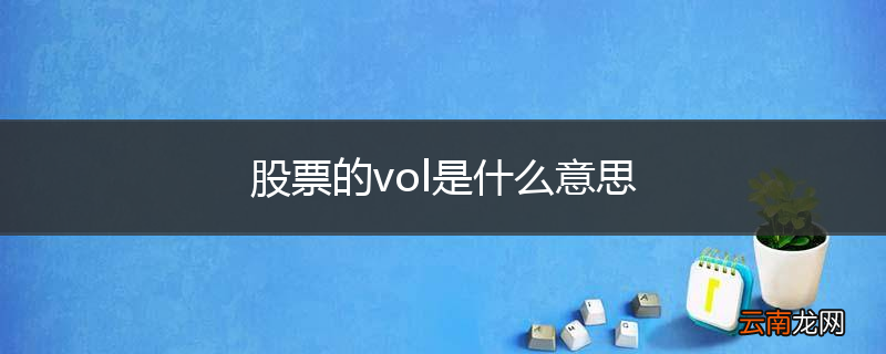 股票的vol是什么意思