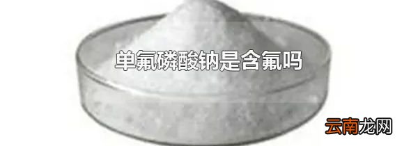 单氟磷酸钠是含氟吗