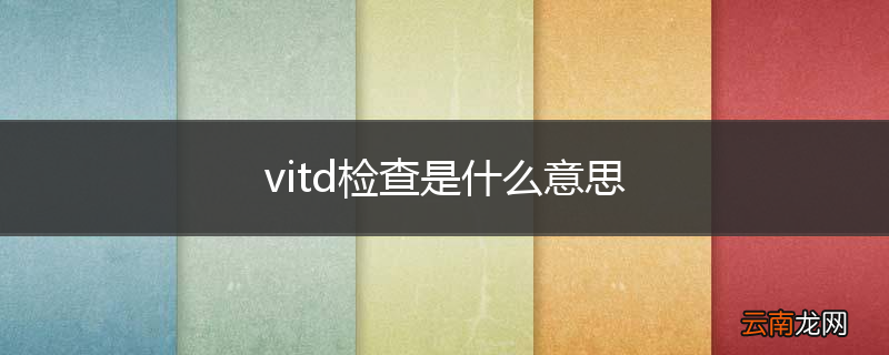 vitd检查是什么意思