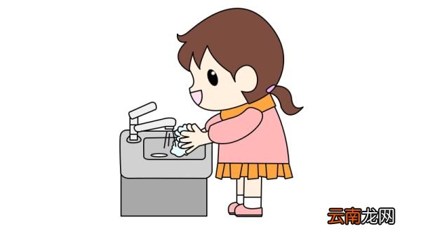 抗击疫情 勤洗手简笔画