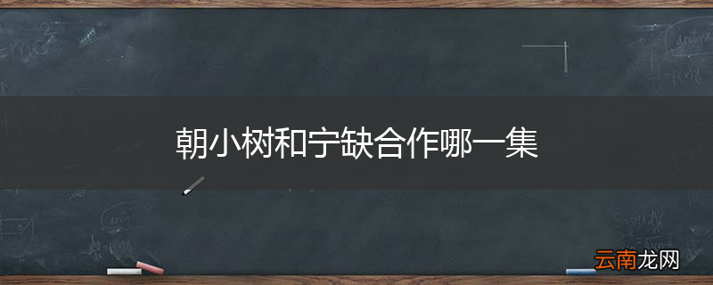 朝小树和宁缺合作哪一集