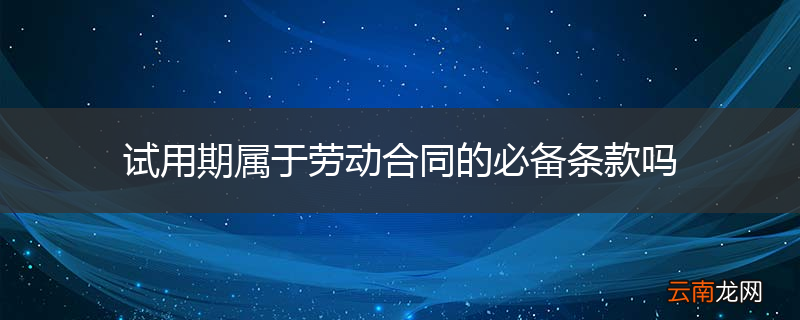 试用期属于劳动合同的必备条款吗